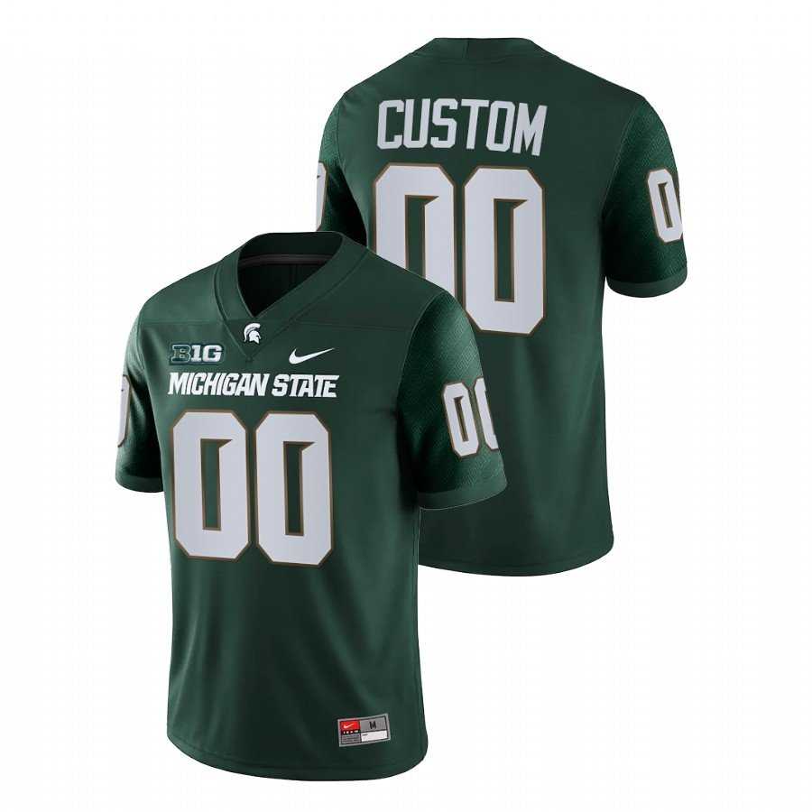 Men%27s Michigan State Spartans Customized Green College Football Stitched Jersey